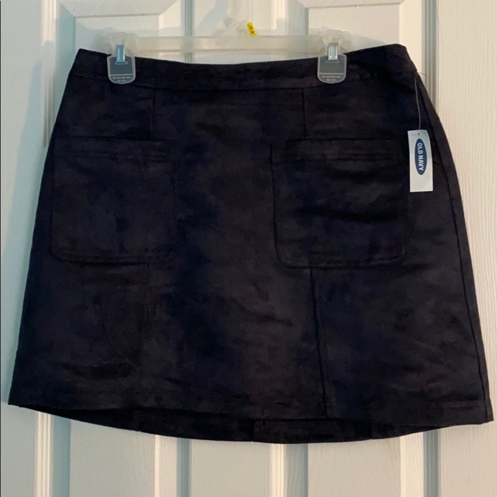 Old Navy Faux Suede Black Skirt